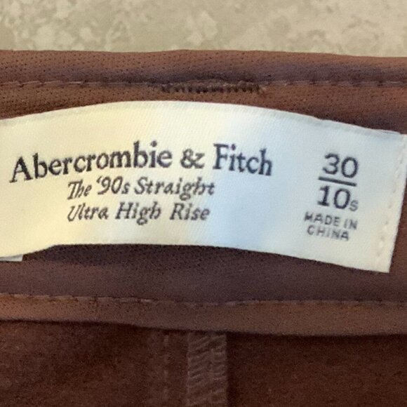 Abercrombie & Fitch The 90’s Straight Ultra High Rise Leather Pants 30/10s - Picture 4 of 4